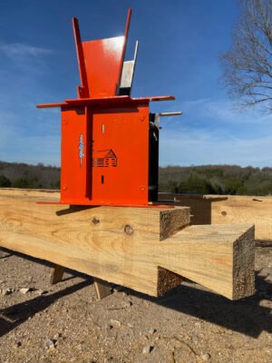 dovetail jig sitting on finished log